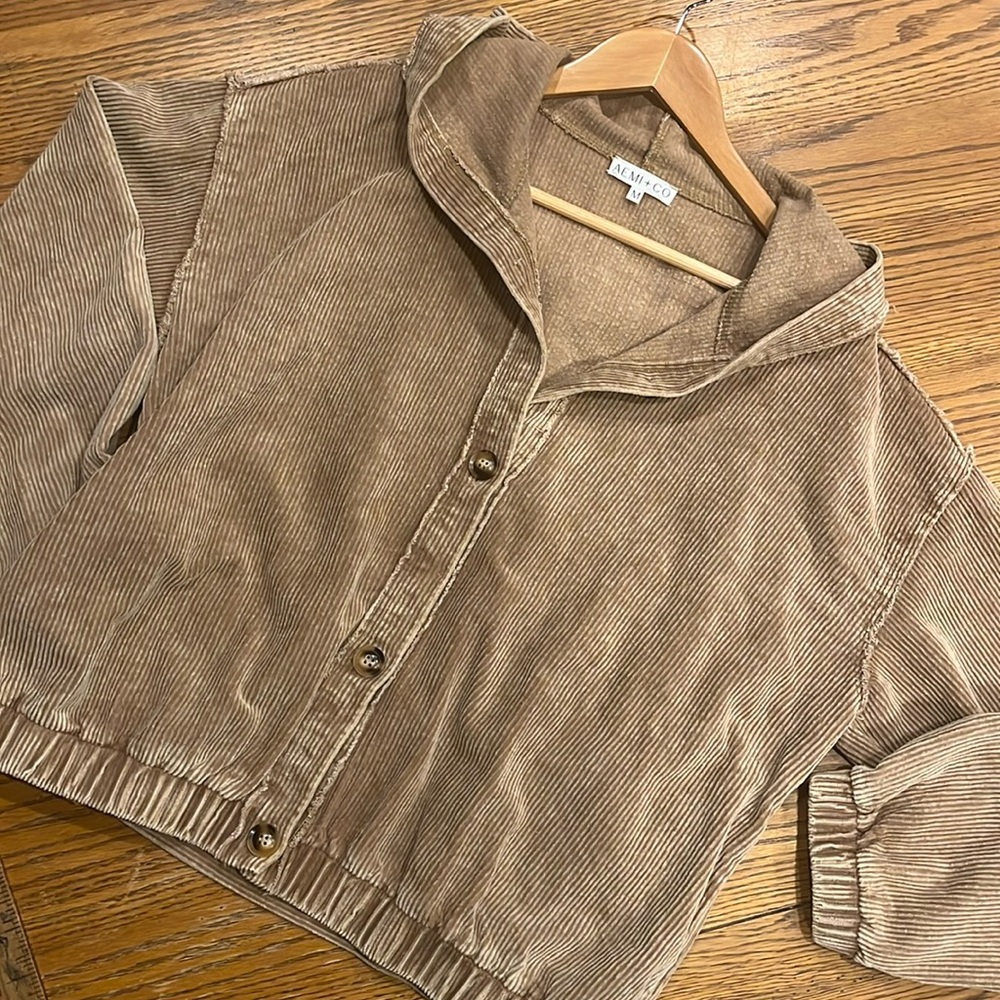 Tan Corduroy Boxy Jacket - image 1